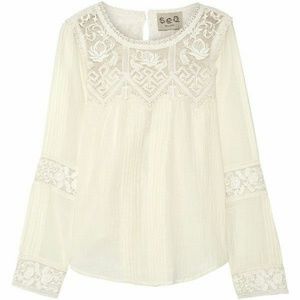 XSOLDX Sea NYC crochet trim cotton gauze blouse